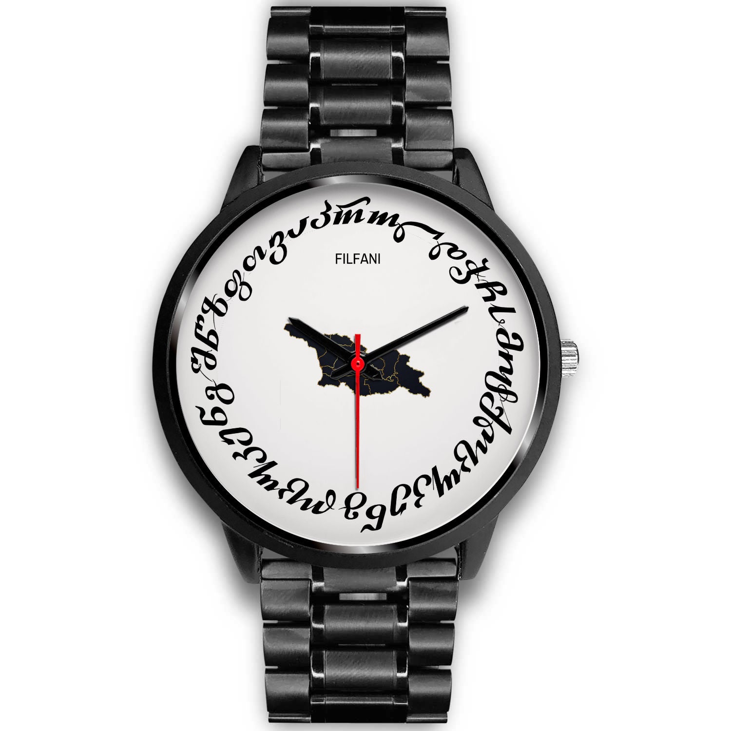 FILFANI- New Fashion Trending Georgian Alphabet-Map Watch