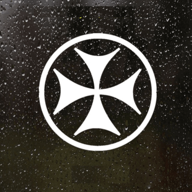 Georgian Flag, Cross Car Sticker  5.9 inch / 15*15cm  CS-137#