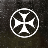 Georgian Flag, Cross Car Sticker  5.9 inch / 15*15cm  CS-137#