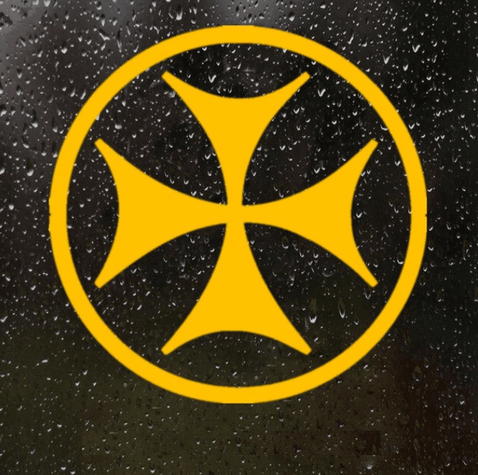 Georgian Flag, Cross Car Sticker  5.9 inch / 15*15cm  CS-137#