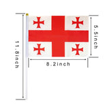 Georgian Flag Small Hand Waving National Flag 14*21cm  5pcs