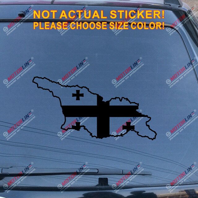 Georgia Country Flag Map Outline Silhouette Decal Sticker Car Vinyl no bkgrd b