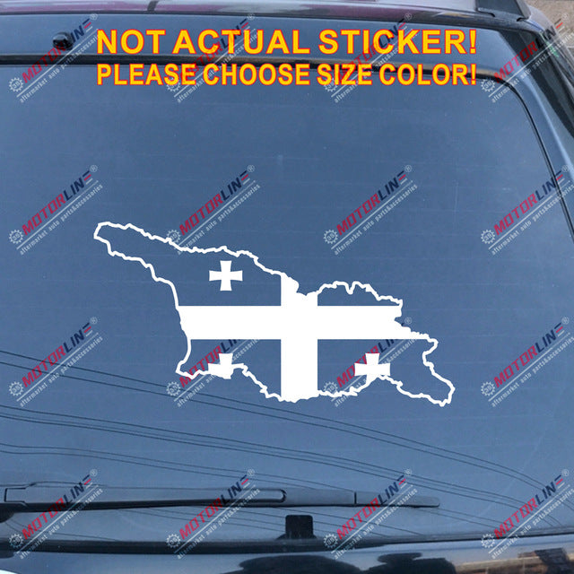 Georgia Country Flag Map Outline Silhouette Decal Sticker Car Vinyl no bkgrd b