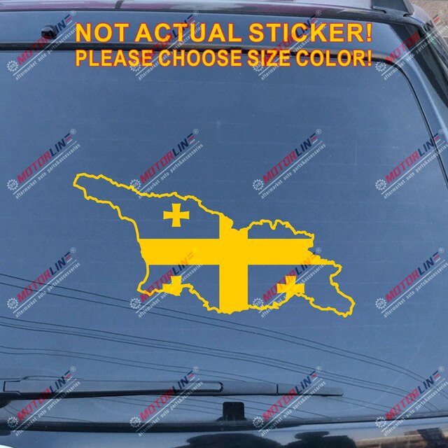 Georgia Country Flag Map Outline Silhouette Decal Sticker Car Vinyl no bkgrd b