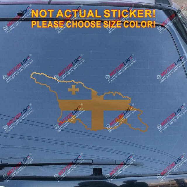 Georgia Country Flag Map Outline Silhouette Decal Sticker Car Vinyl no bkgrd b