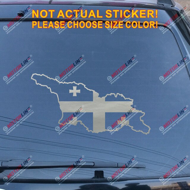 Georgia Country Flag Map Outline Silhouette Decal Sticker Car Vinyl no bkgrd b