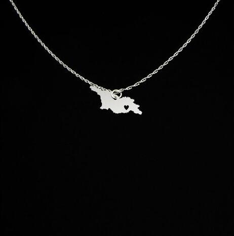 Copper Georgia Jewelry Any Words Can Be Customed Georgia Country Necklace Travel Gift For Friend YP4098