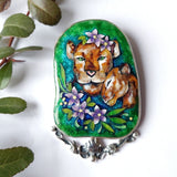 Lion king cat charms necklace jewelry meaningful sentimental gifts cloisonne enamel