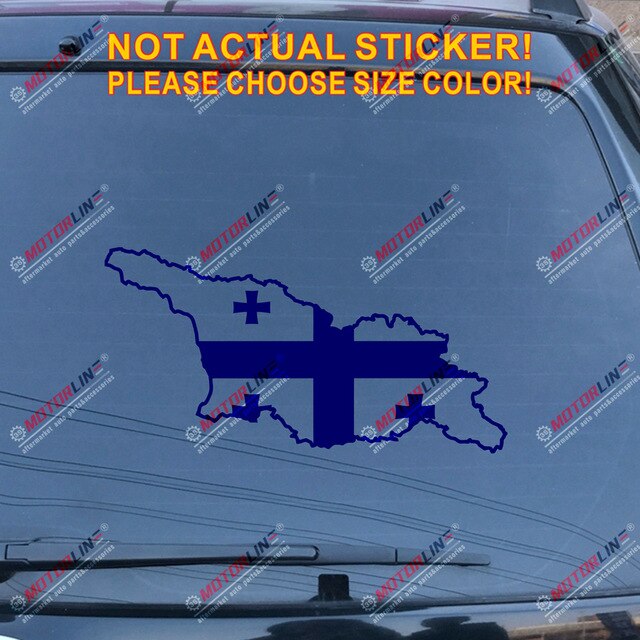 Georgia Country Flag Map Outline Silhouette Decal Sticker Car Vinyl no bkgrd b